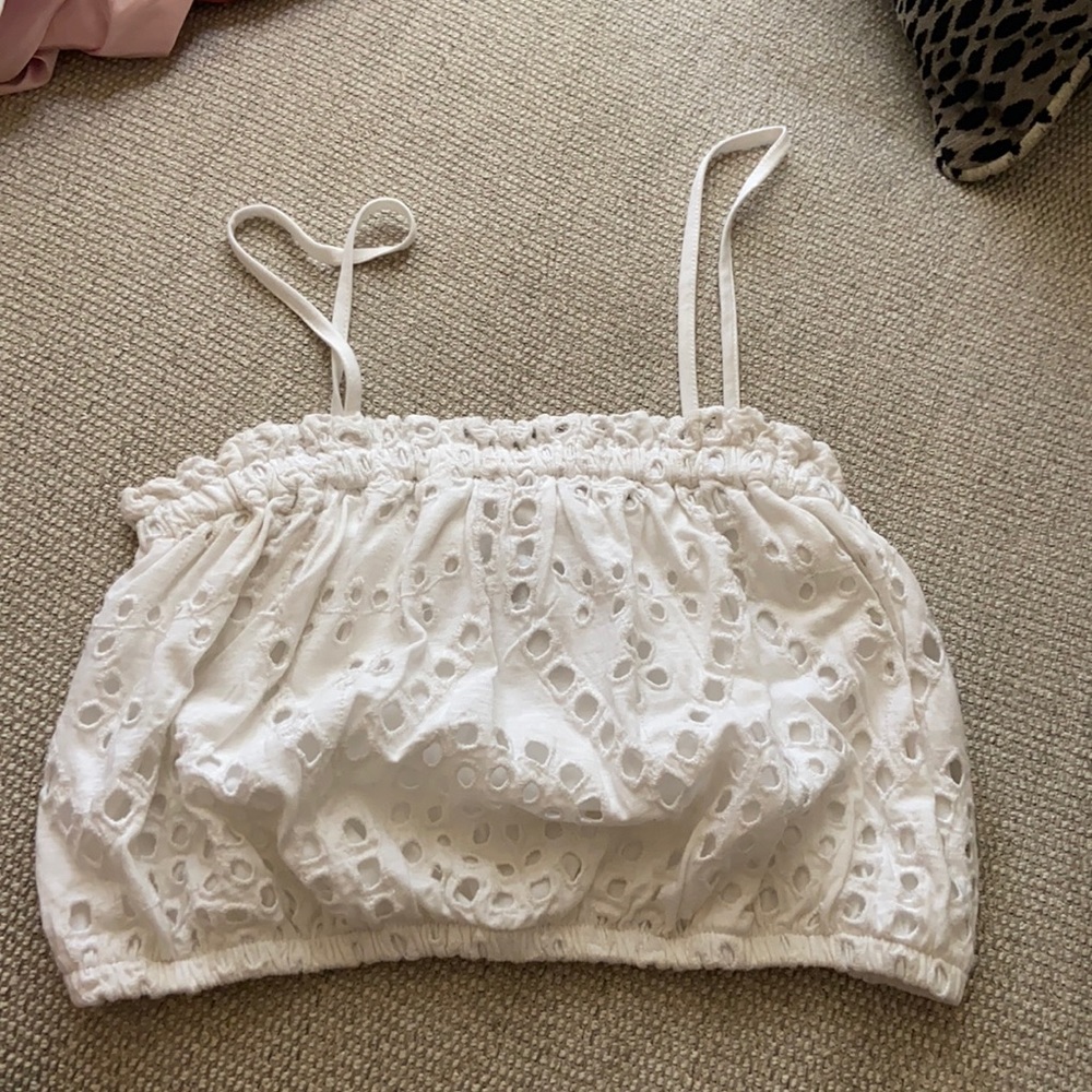 Express sleeveless cropped white tank size small